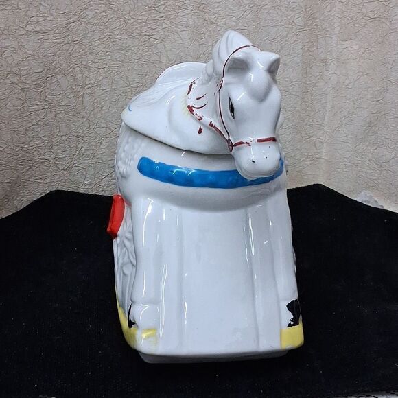Vintage Mccoy Ceramic Rocking Horse Cookie Jar - Picture 2 of 9